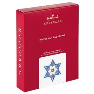New! Porcelain Hanukkah Blessings Hallmark Keepsake Ornament 2020 Star of David